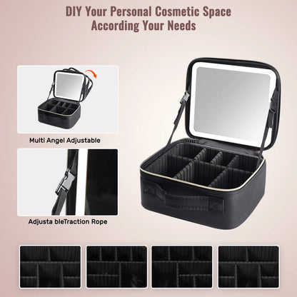 LED Mirror Makeup Bag