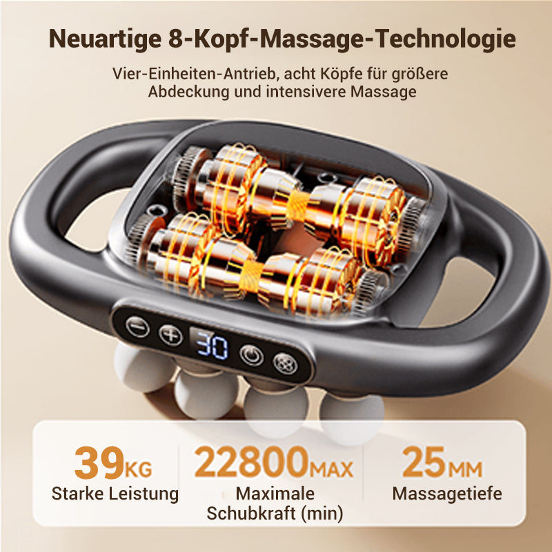 8-Head Massage Gun – Deep Tissue Percussion with Multiple Attachments