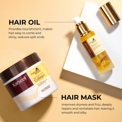 Karseell Haarmaske Kollagen Set - Intensive Haarkur für geschädigtes Haar 500ml