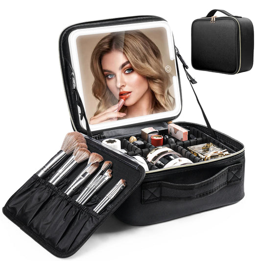 LED Mirror Makeup Bag
