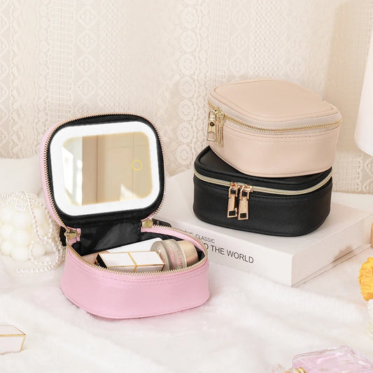 MINI-LED Mirror Makeup Bag