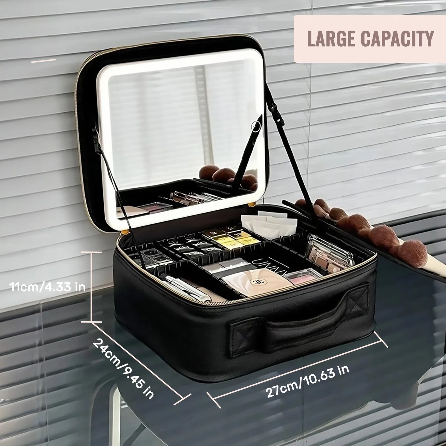 LED Mirror Makeup Bag